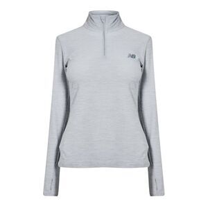 New Balance Womens/Ladies Space Dye Quarter Zip Running Track Top / Gray